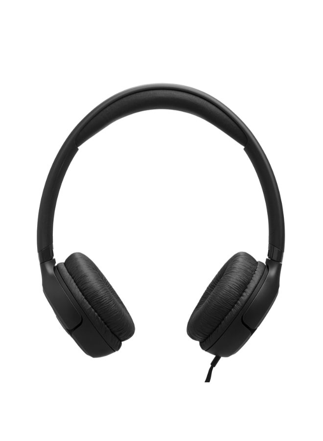 JBL Tune 530C USB-C Wired On-Ear Headphones with Hi-Res Audio, Pure Bass Sound, 3-Button Mic Remote, Easy EQ Presets, Lightweight Foldable Design, Tangle-Free Flat Cable – Black - Image 5