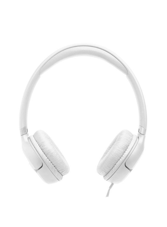 JBL Tune 530C USB-C Wired On-Ear Headphones with Hi-Res Audio, Pure Bass Sound, 3-Button Mic Remote, Easy EQ Presets, Lightweight Foldable Design, Tangle-Free Flat Cable White - Image 3
