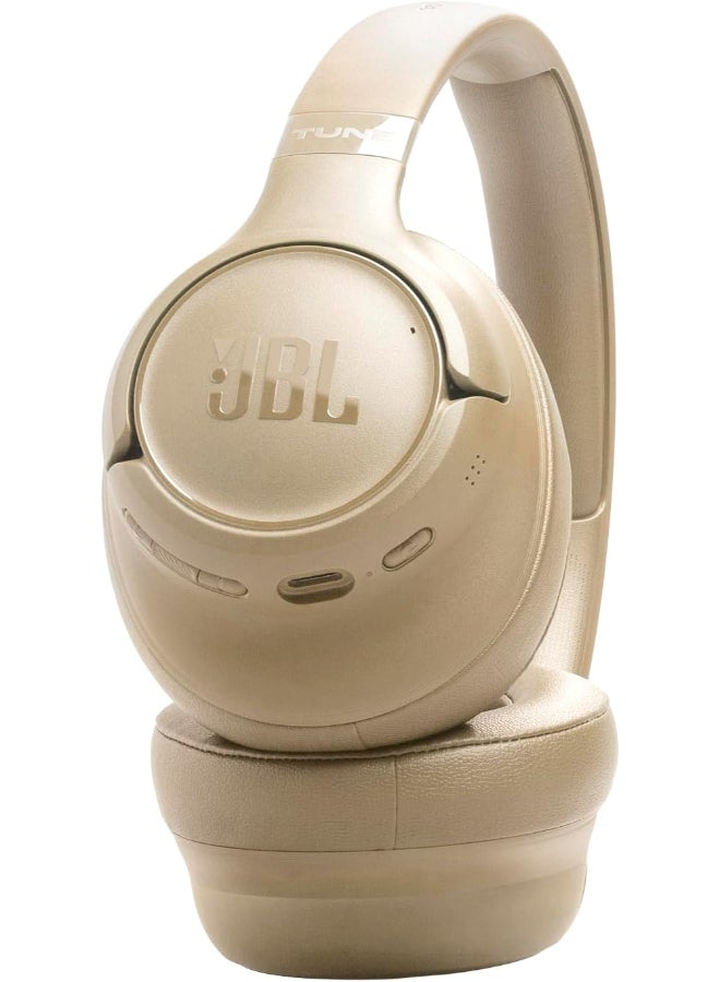 JBL Tune 730BT Wireless Over-Ear Bluetooth Headphones with Pure Bass Sound, 76H Battery Life, Dual Beamforming Mics, Multi-Point Bluetooth 6.0, Foldable & Comfortable Beige - Image 3