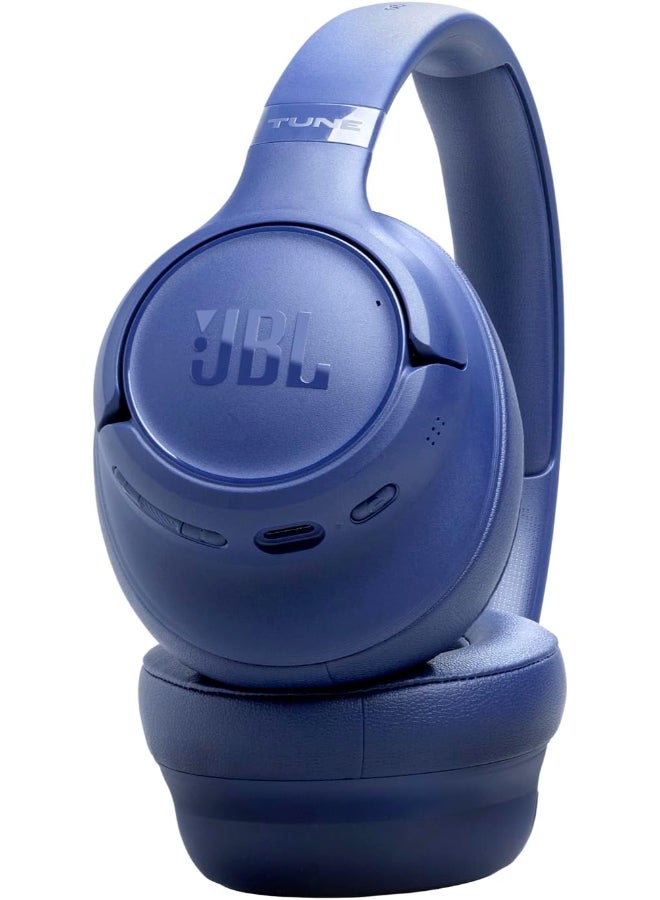 JBL Tune 730BT Wireless Over-Ear Bluetooth Headphones with Pure Bass Sound, 76H Battery Life, Dual Beamforming Mics, Multi-Point Bluetooth 6.0, Foldable & Comfortable Blue - Image 3