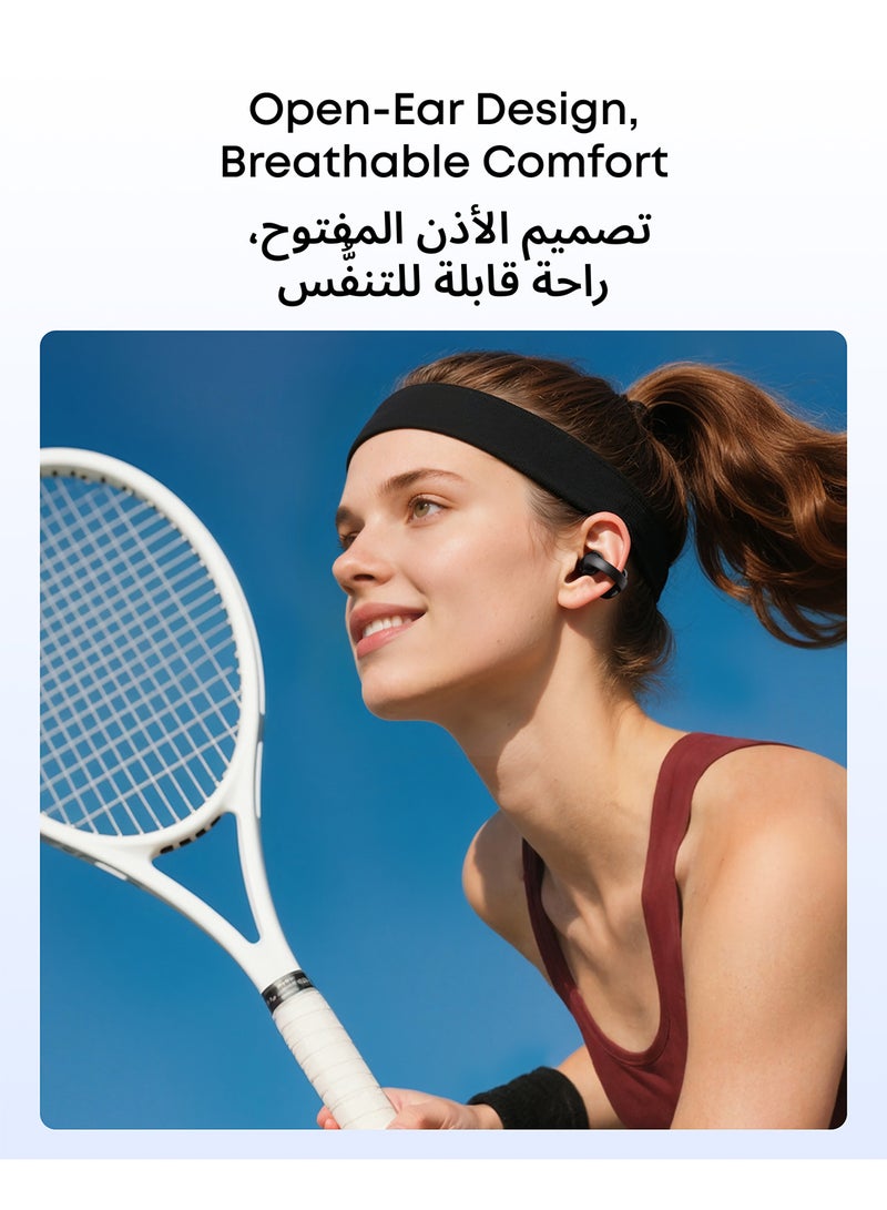 ساوند كور ساوندكور C50i من أنكر، سماعات أذن مفتوحة، سماعات أذن قابلة للتعليق، راحة فائقة، تصميم فليكسي كليب، محركات 12 مم لصوت جهير قوي، مكالمات واضحة بالذكاء الاصطناعي، 28 ساعة من وقت التشغيل، ملائمة آمنة، دقة عالية، IP55، بلوتوث 6.0 - Image 3