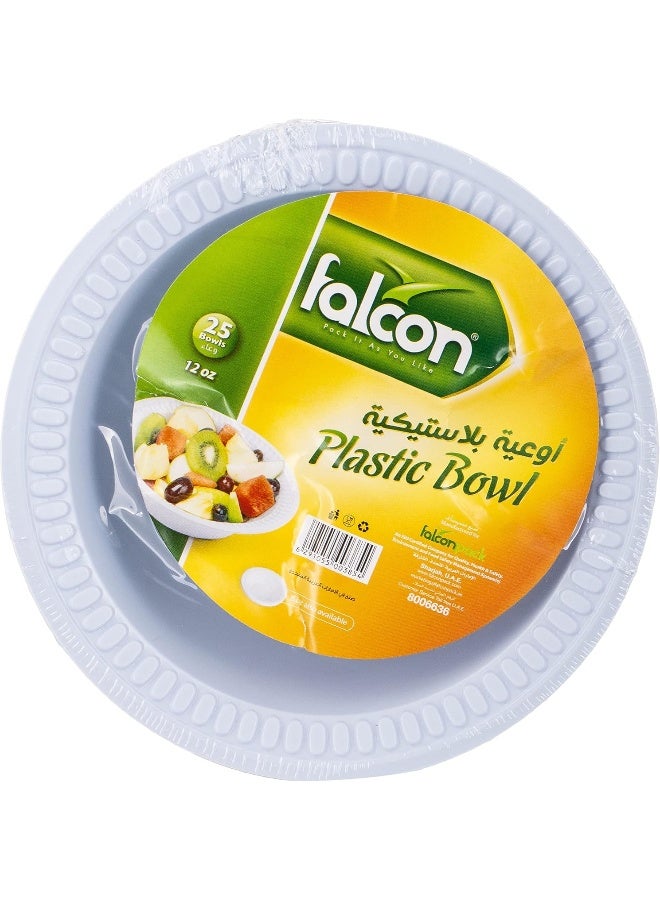 Falconpack Falcon Plastic Bowl Round M13 25's White - Image 1