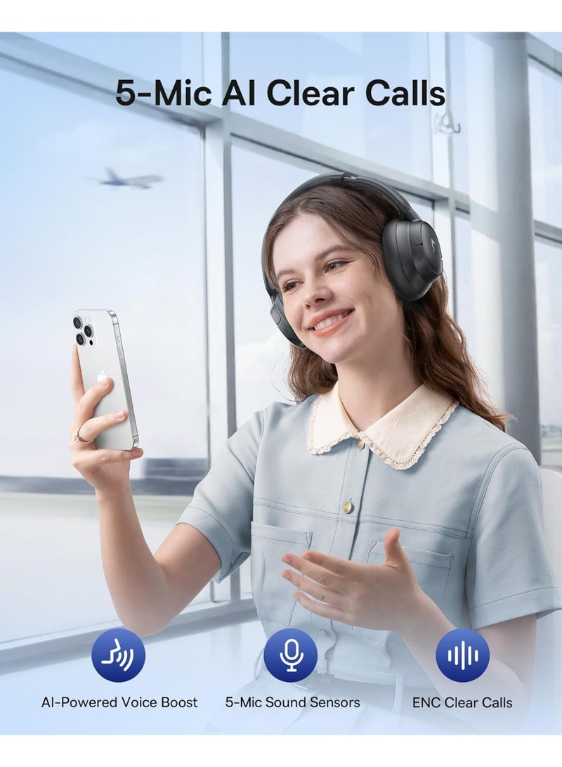 بيسوس Bass BH1 NC Wireless Noise Cancelling Headphones – Premium Sound – Cosmic Black - Image 4