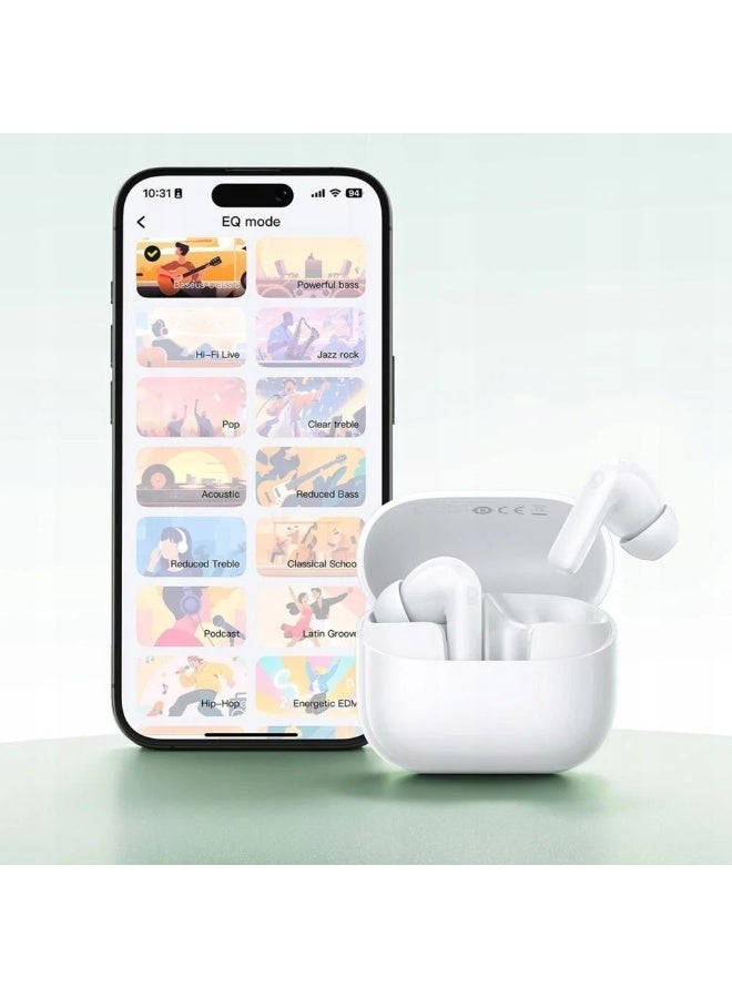 بيسوس Bass BP1 NC True Wireless In-Ear Earbuds with Noise Cancelling – Clear and Deep Sound Experience - Moon White - Image 4