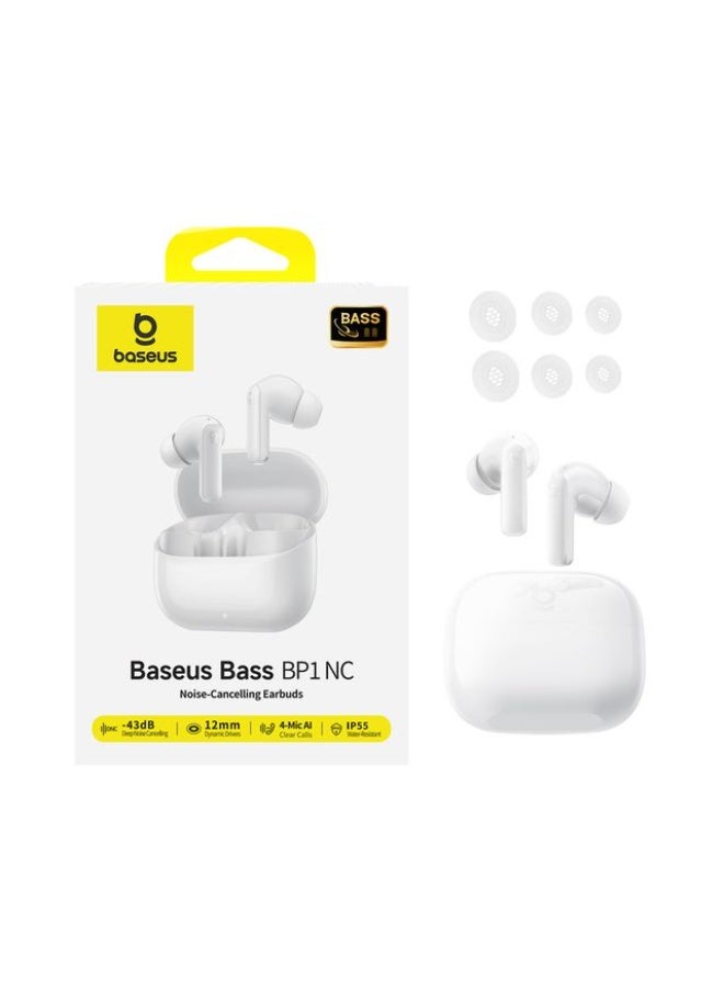 بيسوس Bass BP1 NC True Wireless In-Ear Earbuds with Noise Cancelling – Clear and Deep Sound Experience - Moon White - Image 5