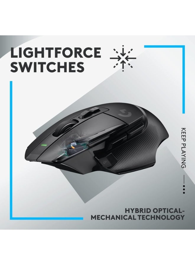 Logitech G G502 X LIGHTSPEED Wireless Gaming Mouse - Optical mouse with LIGHTFORCE hybrid optical-mechanical switches, HERO 25K gaming sensor, compatible with PC - macOS/Windows - Black - Image 2