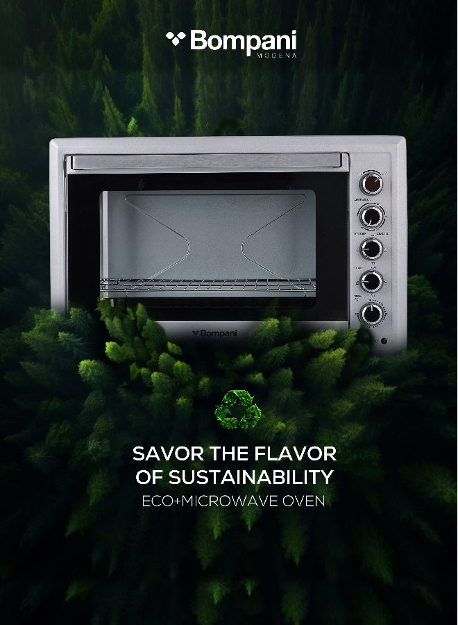 بومباني فرن كهربائي سعة 75 لتر مع شواية وحرارة متداولة 2800 واط، باب زجاجي مزدوج، تحكم في درجة الحرارة، مؤقت – (ضمان سنة واحدة) - Image 5