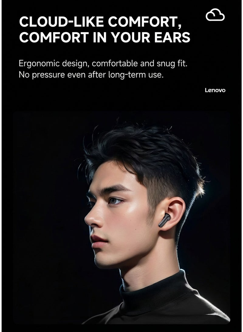 Lenovo EA120 True Wireless Earbuds, New Bluetooth 5.4 Headphones with LED Digital Battery Display, Smart Touch Control, HiFi Stereo Bass, HD Mic, Low Latency Gaming - Black black - Image 3