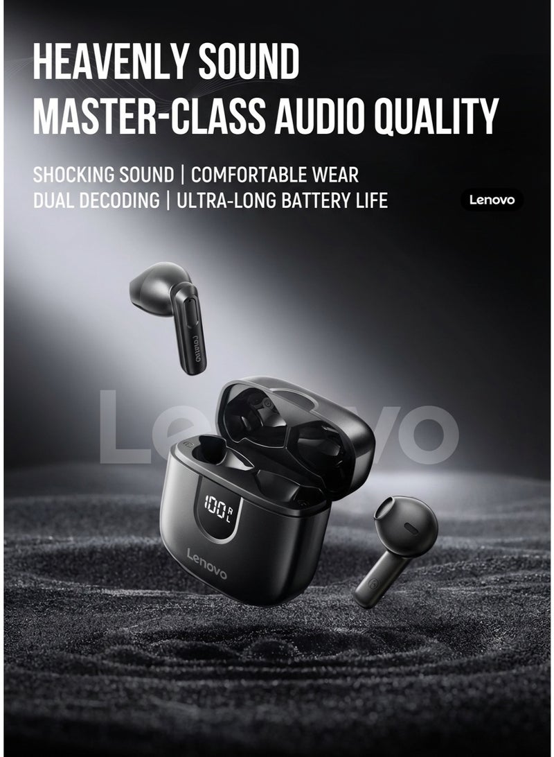 Lenovo EA120 True Wireless Earbuds, New Bluetooth 5.4 Headphones with LED Digital Battery Display, Smart Touch Control, HiFi Stereo Bass, HD Mic, Low Latency Gaming - Black black - Image 2