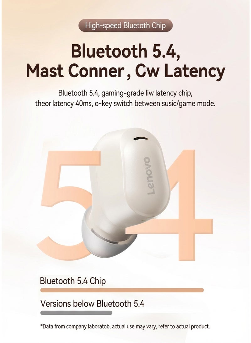 Lenovo EA200 True Wireless Earbuds, Bluetooth 5.4 Headphones with Transparent Case Design, 10mm HiFi Stereo Driver, Low Latency Gaming Mode, ENC Noise Reduction Mic - Black black - Image 5