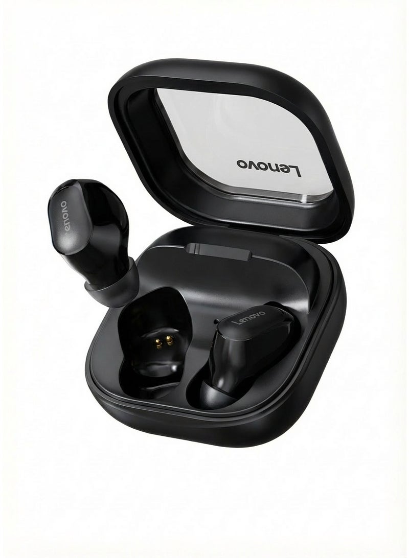 Lenovo EA200 True Wireless Earbuds, Bluetooth 5.4 Headphones with Transparent Case Design, 10mm HiFi Stereo Driver, Low Latency Gaming Mode, ENC Noise Reduction Mic - Black black - Image 1