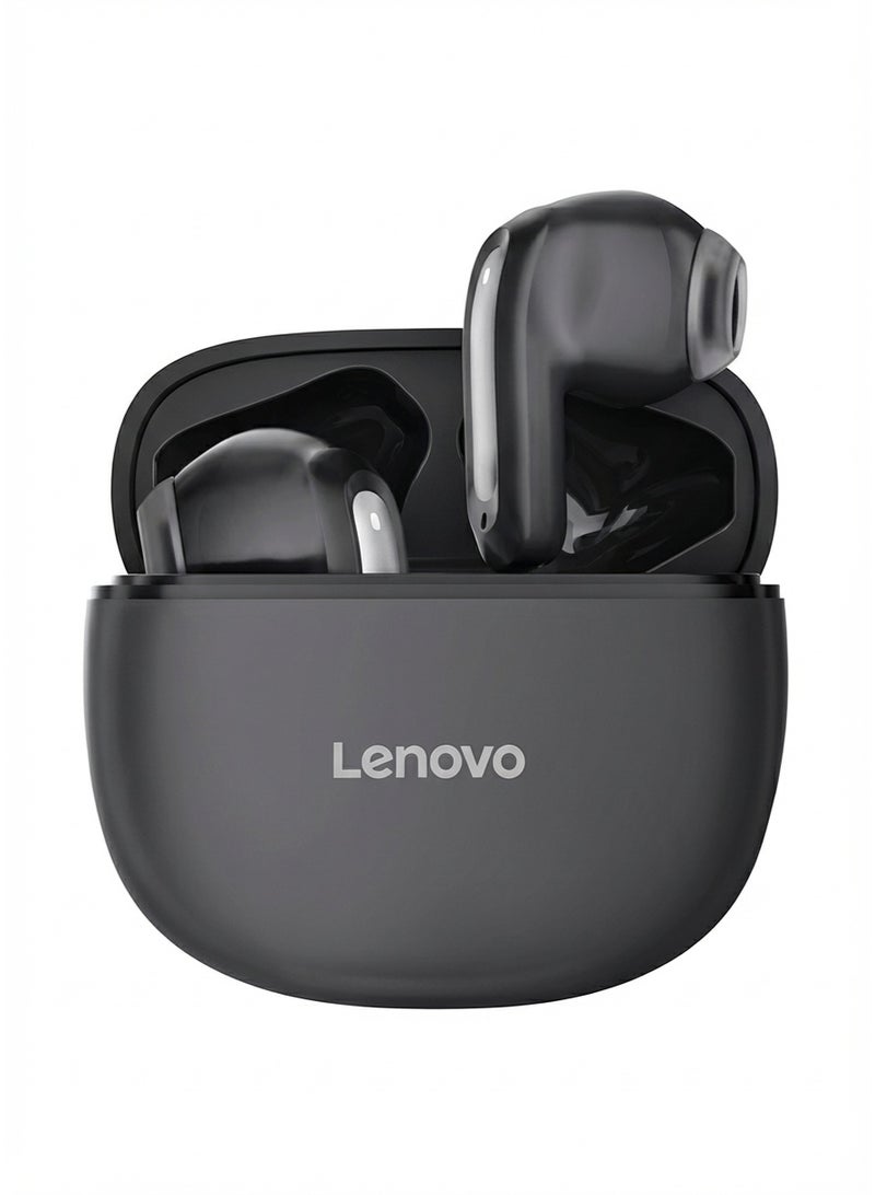 لينوفو سماعات لينوفو EA140 اللاسلكية الحقيقية، سماعات بلوتوث 5.4 الجديدة مع صوت ستيريو HiFi، تصميم مدمج، تحكم باللمس، ميكروفون HD للمكالمات، سماعات خفيفة الوزن - أسود - Image 1