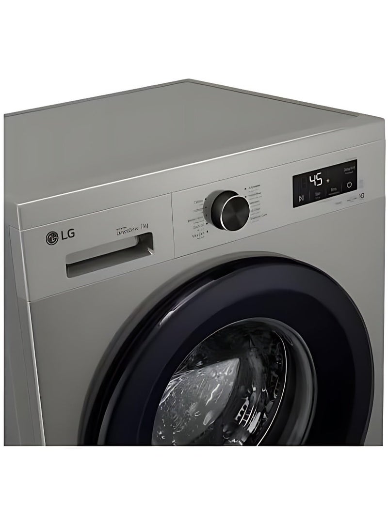 LG Front Load Washing Machine 7kg, 1400RPM, inverter motor, Smart ThinQ, Wi-Fi 7 kg F4Y2QYG6P Platinum Silver - Image 4