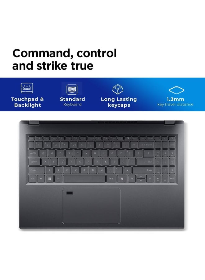 Acer (Upgraded) Aspire 15 Laptop A15-51M-56A1 | Intel Core 5 120U Deca-Core CPU | 15.6" FHD ComfyView Display | 8GB LPDDR5 |1TB PCIe Gen 4 SSD | Fingerprint Reader | Wi-Fi 6 | Backlight English Keyboard Windows 11 Pro Iron - Image 5