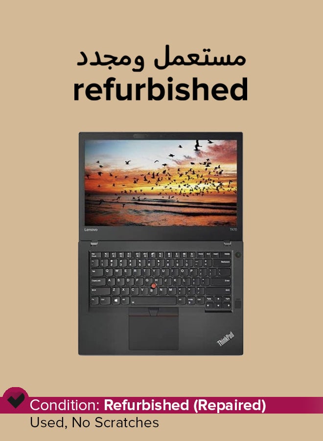 Refurbished - ThinkPad T470 Laptop With 14-Inch Full HD Display,Intel Core i5 Processor/7th Gen/8GB RAM/256GB SSD/Intel UHD Graphics/Windows 10 Pro English black