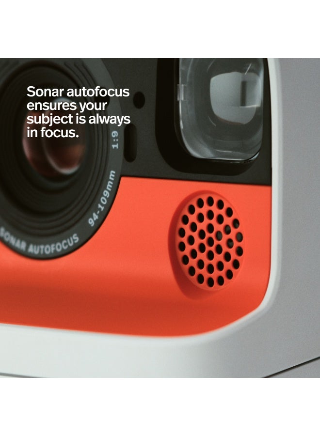 بولارويد Flip Instant Film Camera Starter Set | Iconic Flip Design, Sonar Autofocus, Bluetooth App Control, Hyperfocal 4-Lens System, Built-in Powerful Flash | Includes 8 Exposures Color i-Type Film - White - Image 3