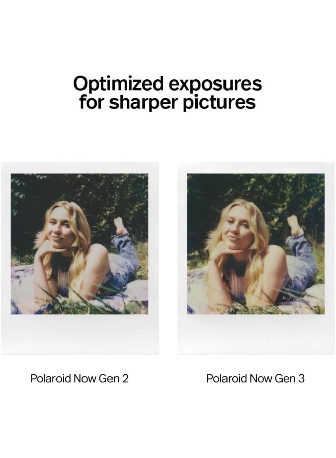 بولارويد كاميرا بولارويد الآن الجيل 3 | كاميرا فورية تناظرية كلاسيكية مع تركيز تلقائي محسّن بعدستين لصور أكثر وضوحًا | مؤقت ذاتي، تعريض مزدوج | قابلة للشحن عبر USB-C | متوافقة مع أفلام i-Type و 600 - كورال - Image 4