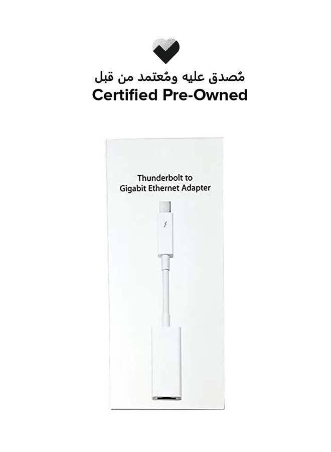 Apple Certified Pre Owned - Thunderbolt To Gigabit Ethernet Adapter White - Image 1