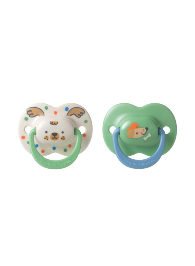 تومي تيبي Ultimate Fit Soother, 18-36 Months, 2 Pack, Reusable Microwave Sterilising Case, Orthodontic Dummy for Babies, Symmetrical Teat, Air Holes, 100% BPA Free Silicone, Club House Collection - Image 1