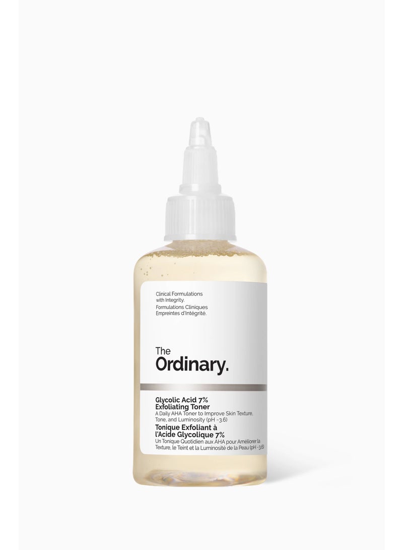 The Ordinary Glycolic Acid 7% Exfoliating Toner – 100ml | Brightening, Smoothing & Pore-Refining AHA Toner 100mlml - Image 1