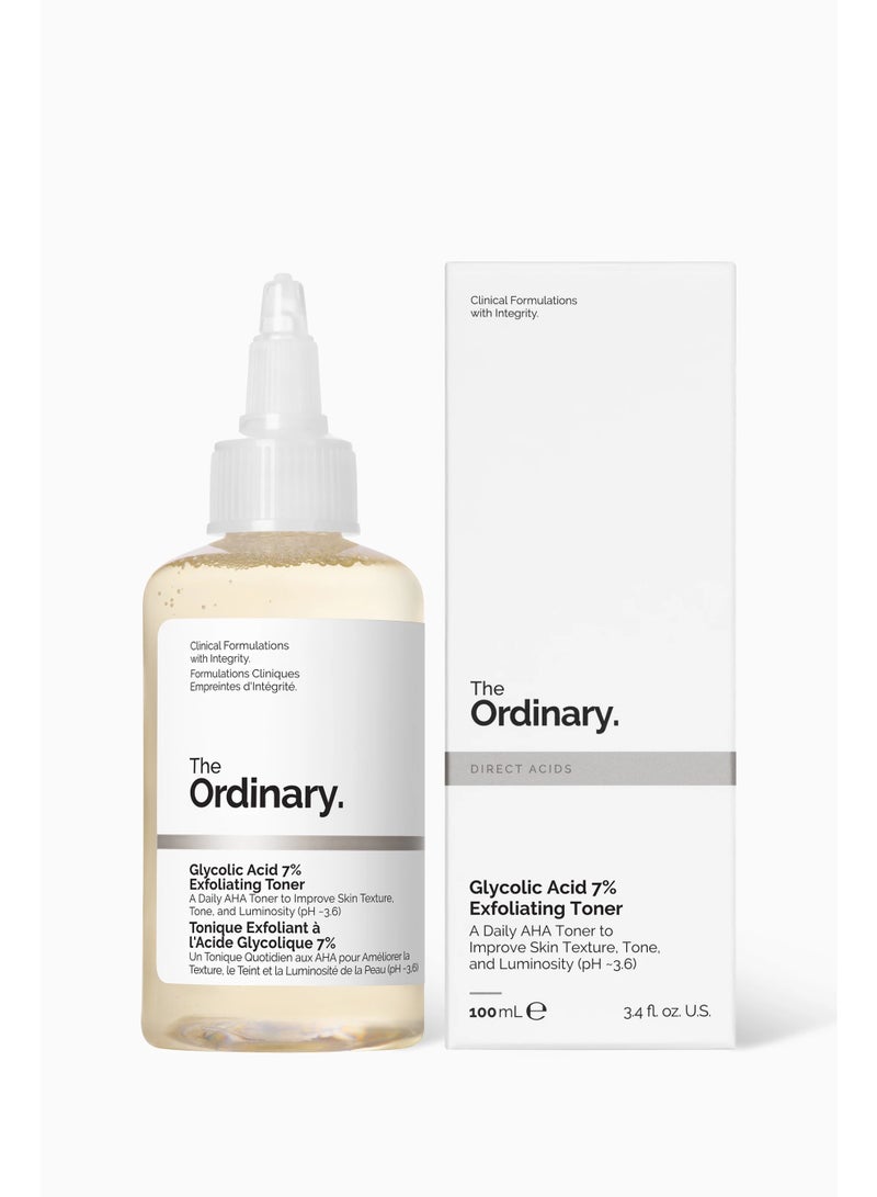 The Ordinary Glycolic Acid 7% Exfoliating Toner – 100ml | Brightening, Smoothing & Pore-Refining AHA Toner 100mlml - Image 3