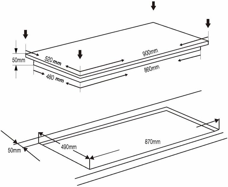 Hoover 60CM Built-In Ceramic Hob 4 Cooking Zones, 3000W, Touch Control, 9 Power Levels, Timer, Safety Features (Child Lock, Auto Off) HEH-W64C-GBIP black - Image 2