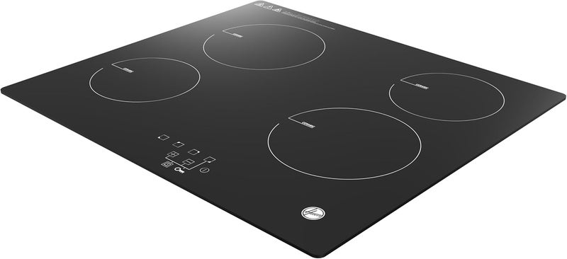 Hoover 60CM Built-In Ceramic Hob 4 Cooking Zones, 3000W, Touch Control, 9 Power Levels, Timer, Safety Features (Child Lock, Auto Off) HEH-W64C-GBIP black - Image 3