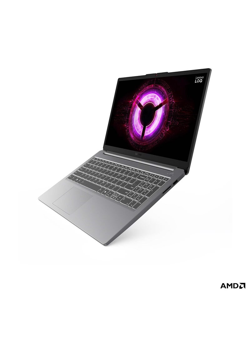 لينوفو لابتوب ألعاب LOQ بشاشة 15.6 بوصة عالية الدقة بالكامل (1920x1080)، معالج AMD Ryzen 5 7535HS/ذاكرة وصول عشوائي 16 جيجابايت DDR5/قرص صلب SSD سعة 512 جيجابايت/بطاقة رسومات NVIDIA GeForce RTX 3050 سعة 6 جيجابايت/نظام تشغيل DOS (بدون ويندوز)/ الإنجليزية/العربية - Image 4