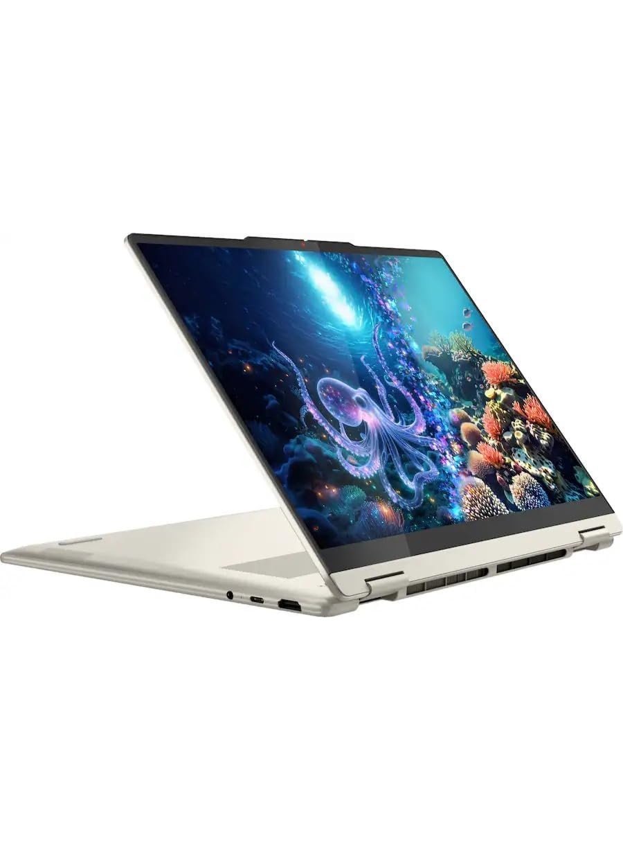 Yoga 7 2-in-1 14″ OLED Touch Laptop – AMD Ryzen AI 7 350, 16 GB LPDDR5x, 1 TB SSD, Radeon 860M, Windows 11, Convertible Copilot+ PC Seashell