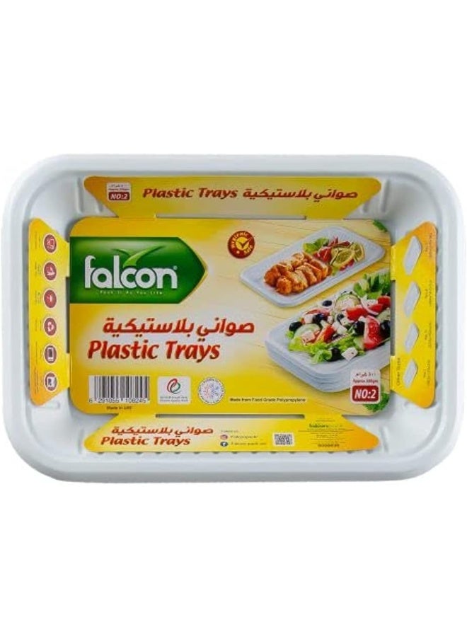 Falconpack FALCON PACK Retail Plastic Tray, NO.2 (19.3 x13.5 x10) White NO.2cm - Image 1