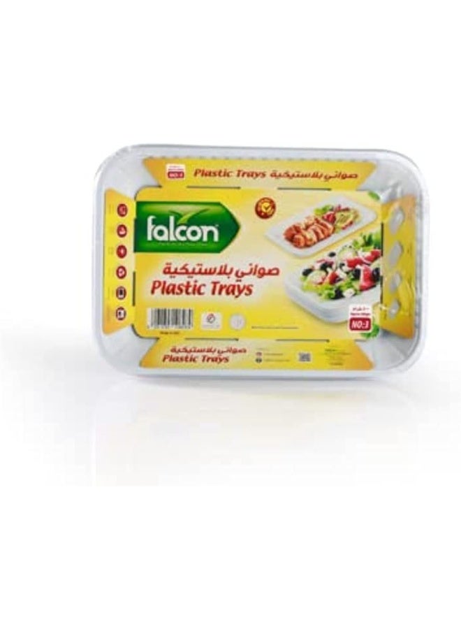 Falconpack Falcon Pack Retail Plastic Tray, NO.3 (22.5 x16.2 x10.2) White 500 gram - Image 1