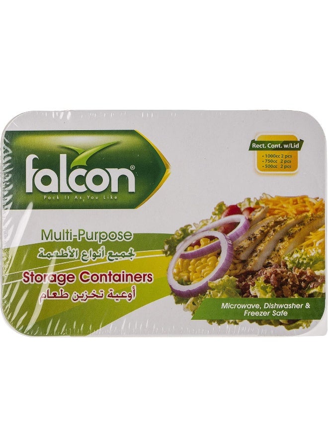 Falconpack Falcon Multi Purpose Storage Containers 6pcs White - Image 3