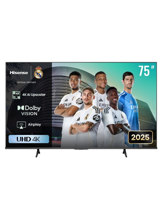 Hisense 75-inch 4K Smart TV with Direct LED backlight, VIDAA platform, and smooth motion technology. 75A63Q black - Image 1