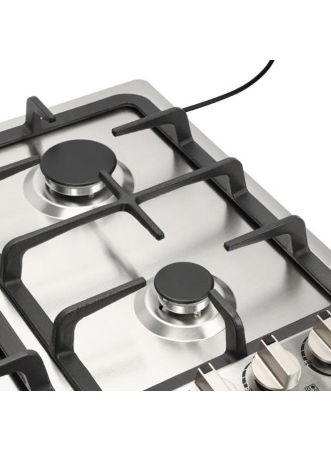 Krypton Built-In Stainless Steel Gas Hob 4 Burner | Auto Ignition, Triple Ring Burner, Low Gas Consumption | KNGC6443 KNGC6443 silver - Image 4