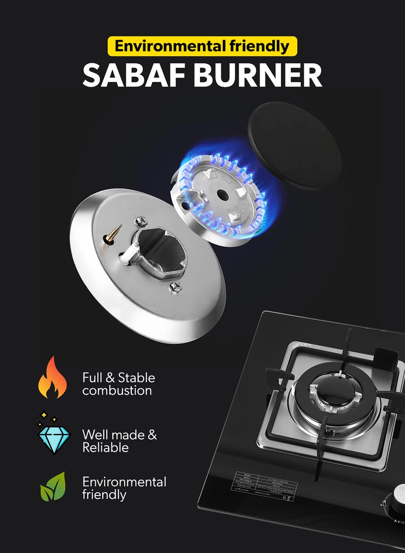 KRYPTON 3-IN-1 Built-In Gas Hob | Tempered Glass Top,  Pulse Ignition, Low Gas Consumption, 2 Years Warranty KNGC6433 Black - Image 3