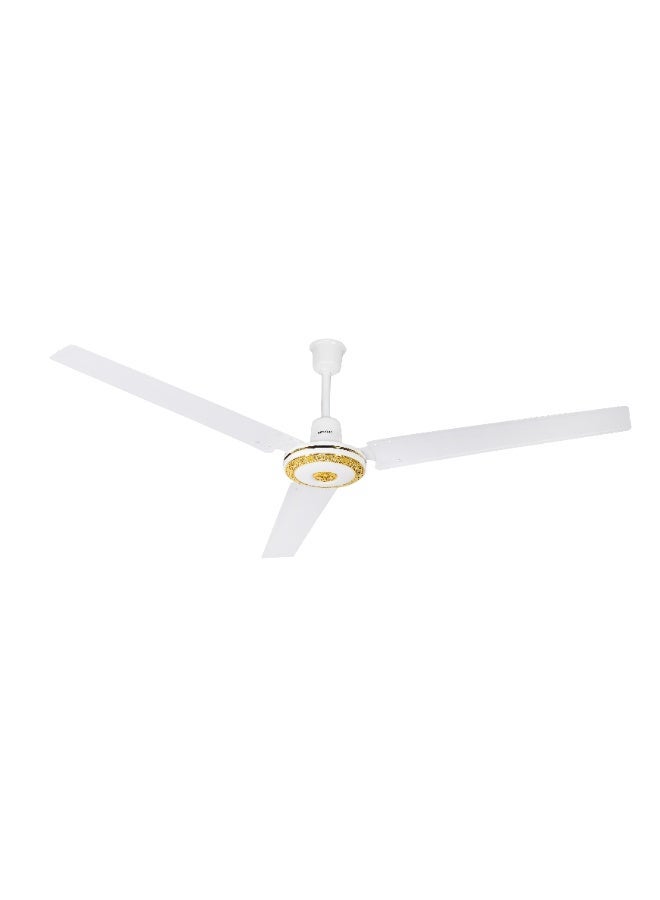 56-Inch Ceiling Fan – 5 Speed Control, High Performance Motor, Double Ball Bearing, Easy Installation - 75 W KNF6650 White, Golden