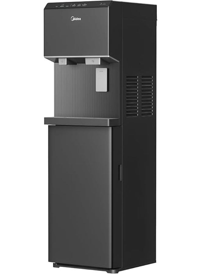 Midea Ice Making Water Dispenser, Hot, Cold & Ice Cold Water, Auto Ice Maker 8 pcs/8 mins, LED Touch Control Panel, 1.7L Cold Tank, 220-240V | Ideal for Home & Office Use - YL-SPO1 YL-SPO1 Black & White - Image 1