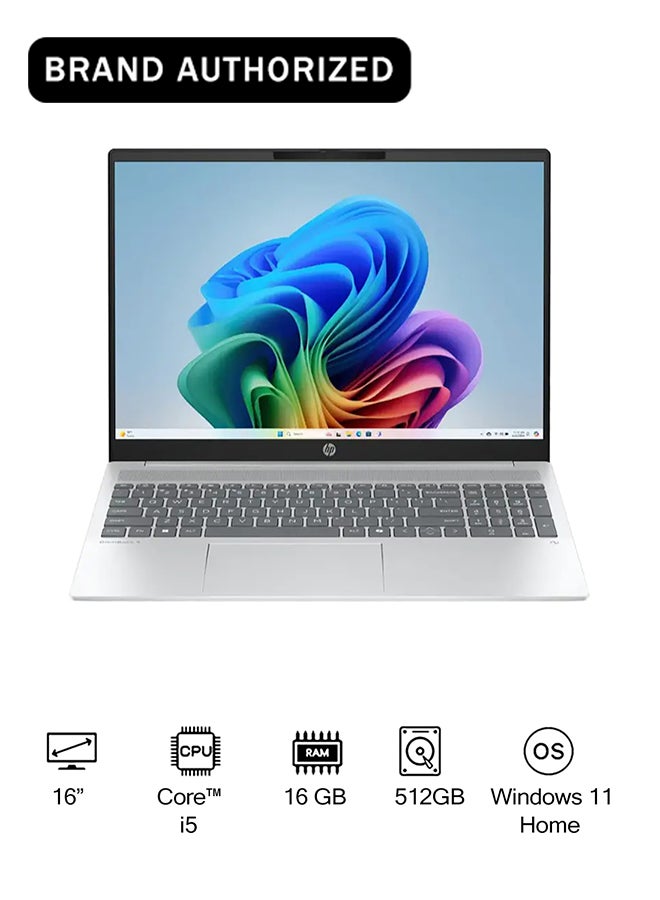 HP لابتوب أومني بوك 5 بشاشة 16 بوصة، مع معالج كور i5-1334U/ذاكرة RAM 16GB/قرص SSD سعة 512GB/رسومات إنتل إيريس Xe/ويندوز 11 هوم - Image 1