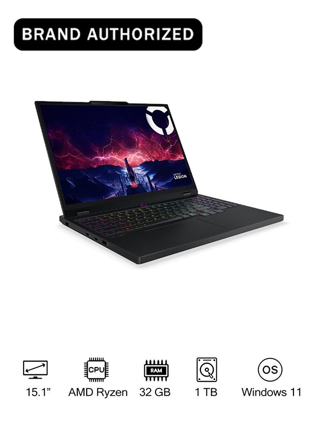 Lenovo Legion 5 15AKP10 AMD Ryzen AI 7 350, NVIDIA  RTX5060 8GB GDDR7, 32GB RAM, 1TB SSD, 15.1" WQXGA OLED 165Hz Display, Win11 [83F10056AX] + 2Y Premium Care Eclipse Black - Image 1