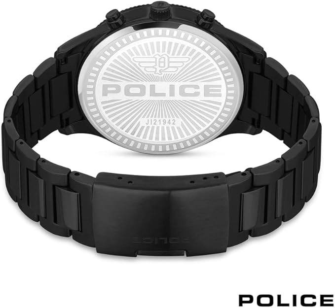POLICE Men's Vault Black Dial Stainless Steel Bracelet Chronograph Watch for Men, 44mm - Image 4
