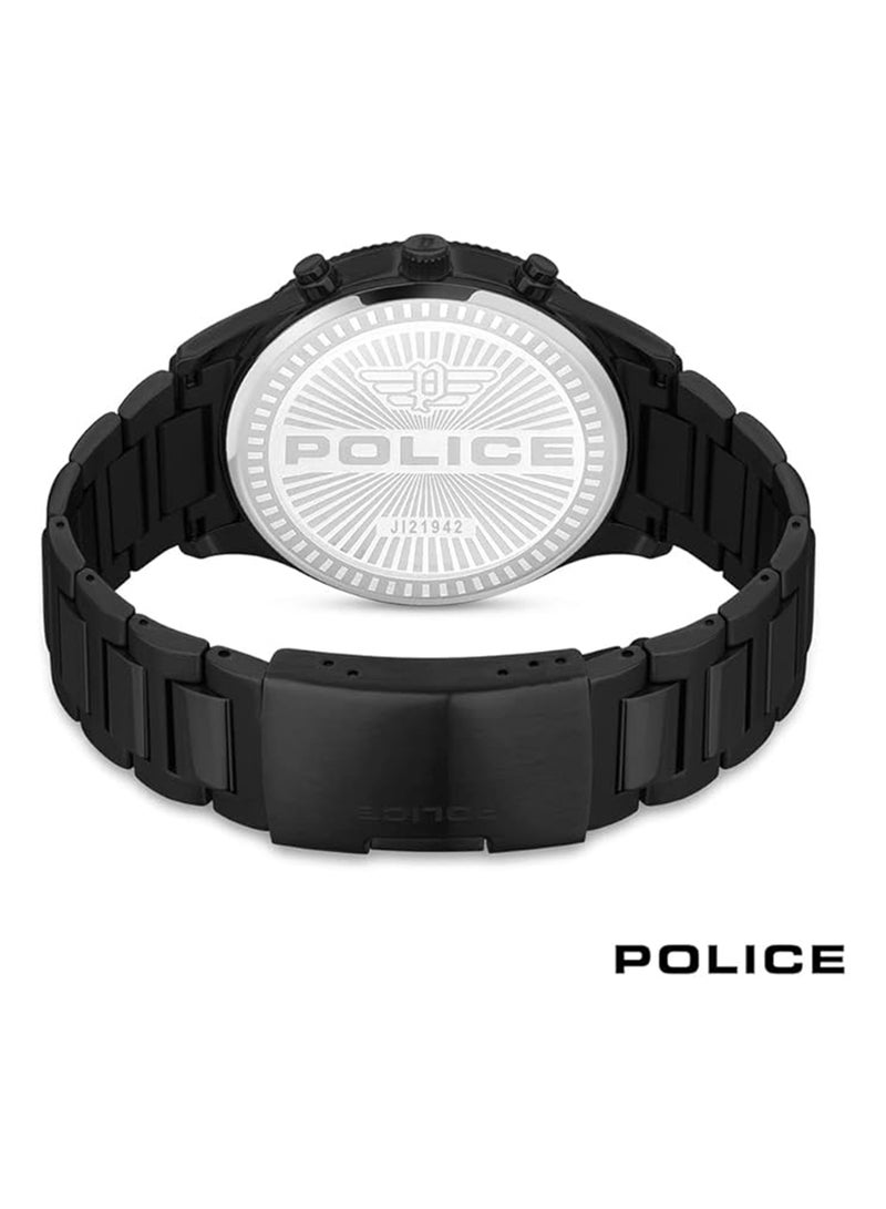 POLICE Men's Upside Black Dial Silicone Strap Multifunction Watch for Men, 50mm - Image 3