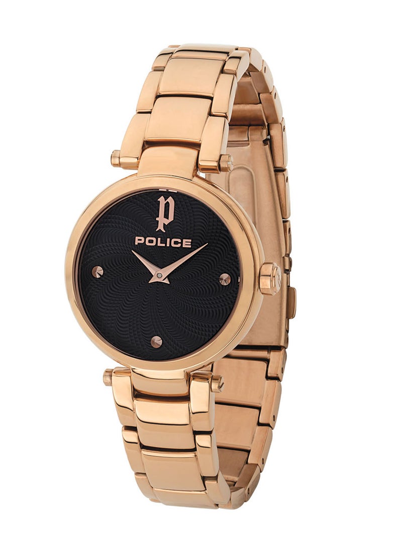 Women's Korana Black Dial Stainless Steel Bracelet Analog Watch for Women, 34mm
