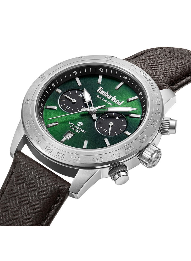 Timberland Men's Raynham Gunmetal Dial Leather Strap Multifunction Watch for Men, 44mm - Image 2