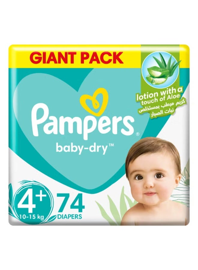 حماية من الطفح الجلدي حجم 4، 9–14 كجم عبوة عملاقة، 74 حفاضة