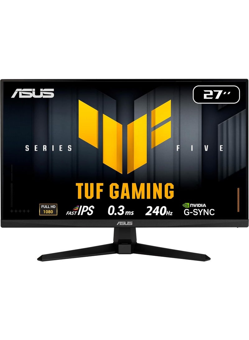 أسوس TUF Gaming Series 5 VG279QM5A-J, 27" FHD (1920 x 1080) Fast IPS, 240Hz, 0.3ms, AMD FreeSync Premium, NVIDIA G-Sync, Black Monitor - Infiniarc Edition Black - Image 1