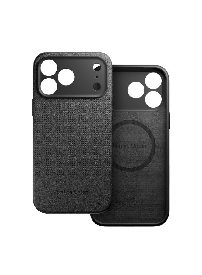 Native Union iPhone 17 Pro Max MagSafe Case ACTIVE 2.0, 10-Ft Drop Protection Premium Leather & TPU Cover Case, Slim & Thin, Raised Camera Bezel, Wireless Charging Compatible - Black - Image 1