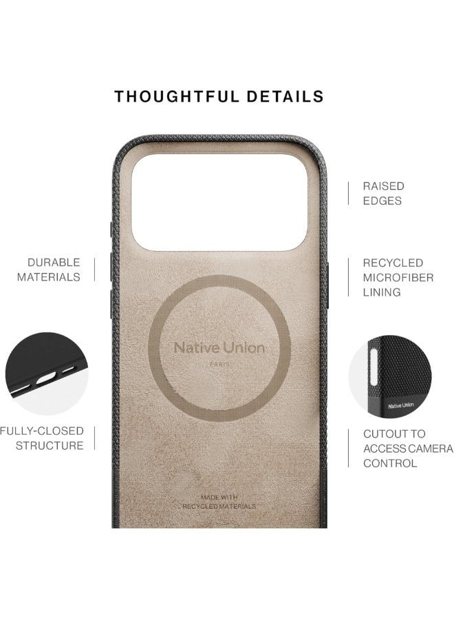 Native Union iPhone 17 Pro Max MagSafe Case RE CLASSIC, 6-Ft Drop Protection Premium Leather Cover Case, Slim & Thin, Raised Camera Bezel, Wireless Charging Compatible - Black - Image 5