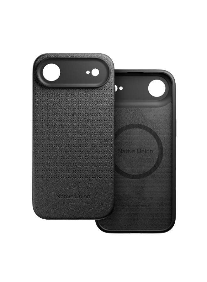 ناتيف يونيون حافظة آيفون 17 إير ماغسيف ACTIVE 2.0، حماية من السقوط حتى 10 أقدام، غلاف جلد فاخر وTPU، نحيف ورقيق، حواف كاميرا مرتفعة، متوافق مع الشحن اللاسلكي - أسود - Image 1