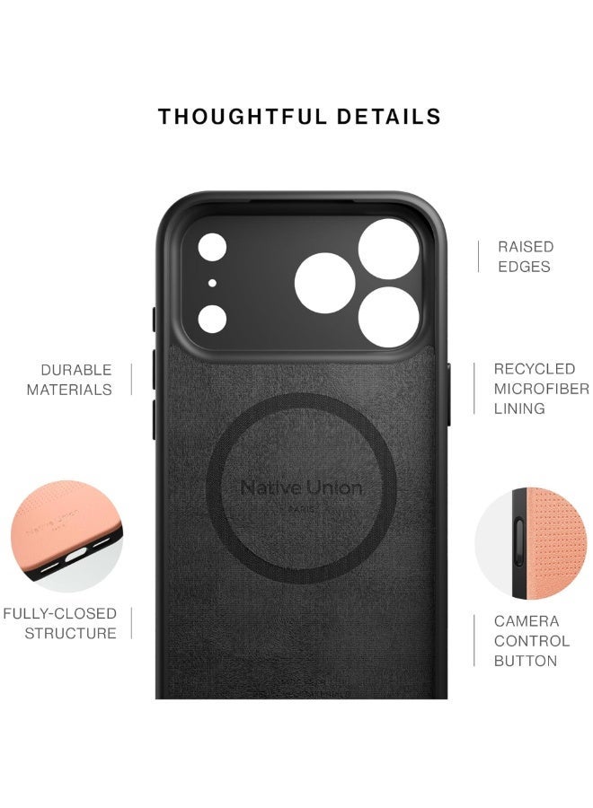 Native Union iPhone 17 Pro Max MagSafe Case ACTIVE 2.0, 10-Ft Drop Protection Premium Leather & TPU Cover Case, Slim & Thin, Raised Camera Bezel, Wireless Charging Compatible - Apricot - Image 3