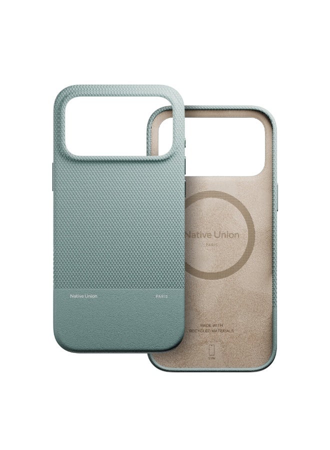 Native Union iPhone 17 Pro Max MagSafe Case RE CLASSIC, 6-Ft Drop Protection Premium Leather Cover Case, Slim & Thin, Raised Camera Bezel, Wireless Charging Compatible - Slate Green - Image 1